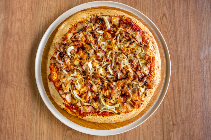 BBQ Chicken Pizza with tangy sauce
